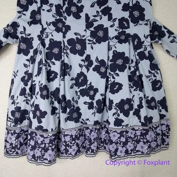 Vince Camuto women's blue floral print sleeveless dress plus size 20W - Picture 12 of 15